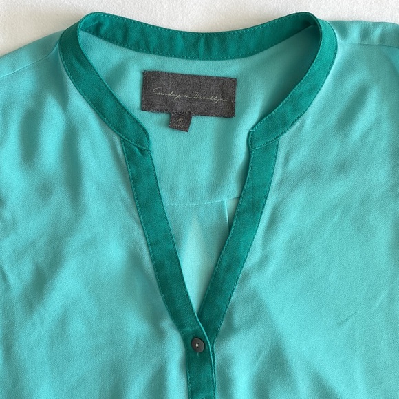 Anthropologie Sunday in Brooklyn colourblock sleeveless blouse green - Picture 6 of 12